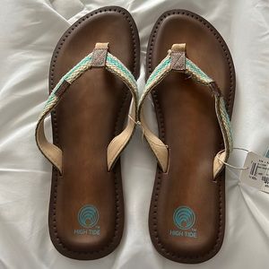 Womens leather beach sandals
